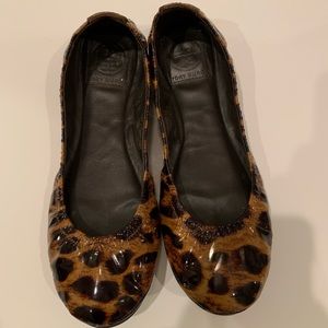 Tory Burch leopard patent flats 7.5